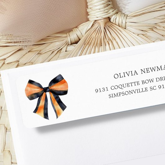 オレンジブラックコケットボウ差出人住所 ラベル