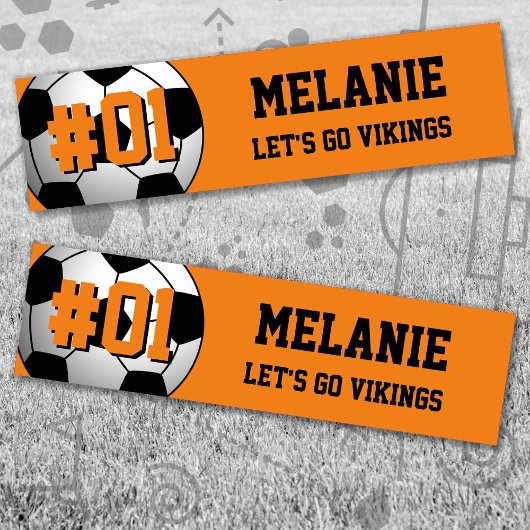 オレンジブラックサッカーチーム バンパーステッカー