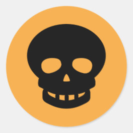 オレンジブラックスカルクラシックラウンドステッカー ラウンドシール
