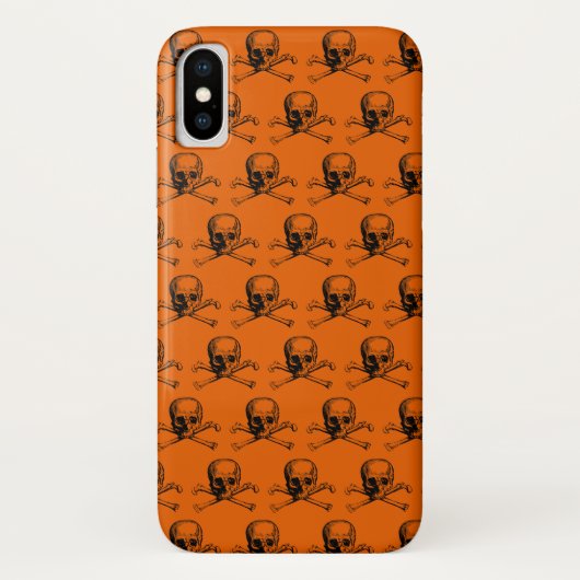 オレンジブラックスカルハロウィーン Case-Mate iPhoneケース (裏面)