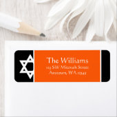 オレンジブラックスターオブデイヴィッド差出人住所 ラベル (インサイチュ)