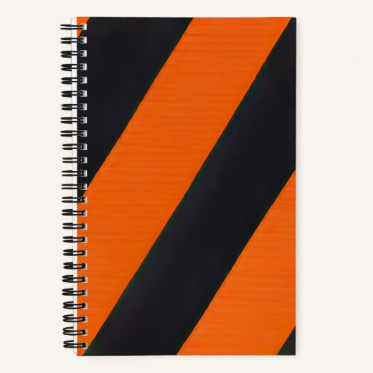 オレンジブラックストライプノート ノートブック (正面)