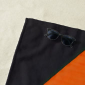 オレンジブラックストライプビーチタオル ビーチタオル (インサイチュ)