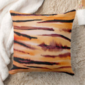 オレンジブラックタイガーアニマルプリント クッション (ブランケット)