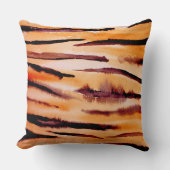 オレンジブラックタイガーアニマルプリント クッション (正面)