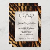 オレンジブラックタイガーアニマルプリント 招待状 (正面/裏面)