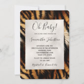 オレンジブラックタイガーアニマルプリント 招待状 (正面)