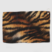 オレンジブラックタイガーストライプアニマルプリント ゴルフタオル (横)