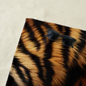 オレンジブラックタイガーストライプアニマルプリント ビーチタオル (インサイチュ)