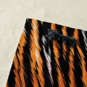 オレンジブラックタイガーストライプアニマルプリント ビーチタオル (インサイチュ)