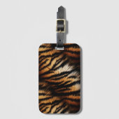 オレンジブラックタイガーストライプアニマルプリント ラゲッジタグ (正面縦)