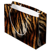 オレンジブラックタイガーストライプアニマルプリント ラージペーパーバッグ (裏面アングル)