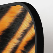 オレンジブラックタイガーストライプズとゼブラ ピックルボールラケット (左詳細)