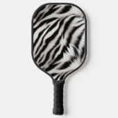 オレンジブラックタイガーストライプズとゼブラ ピックルボールラケット (裏面)