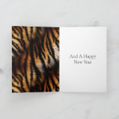 オレンジブラックタイガーストライプズアニマルクリスマス カード (内部)