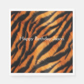 オレンジブラックタイガーストライプズ スタンダードランチョンナプキン (正面)