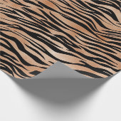 オレンジブラックタイガープリントグラデーション ラッピングペーパー (角)
