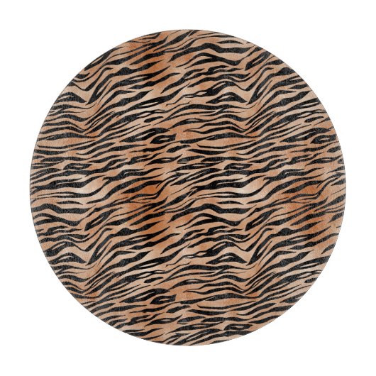 オレンジブラックタイガープリント カッティングボード (正面)