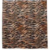 オレンジブラックタイガープリント シャワーカーテン (正面)