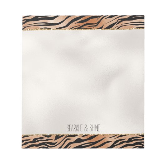 オレンジブラックタイガープリント ノートパッド (正面)