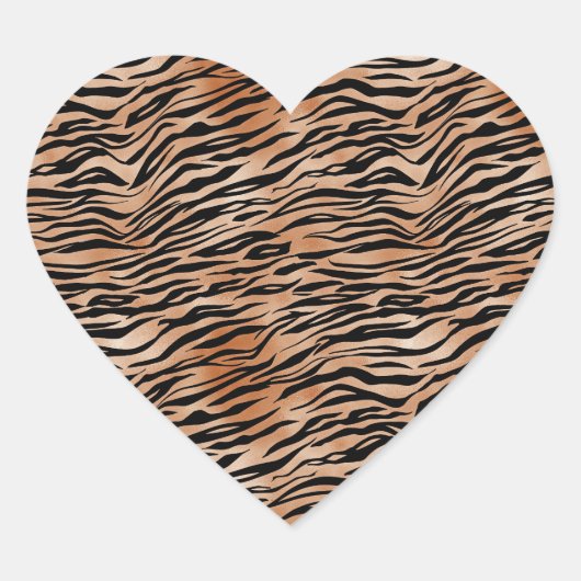 オレンジブラックタイガープリント ハートシール (正面)