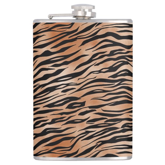 オレンジブラックタイガープリント フラスク (正面)