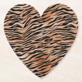 オレンジブラックタイガープリント ペーパーコースター (正面)