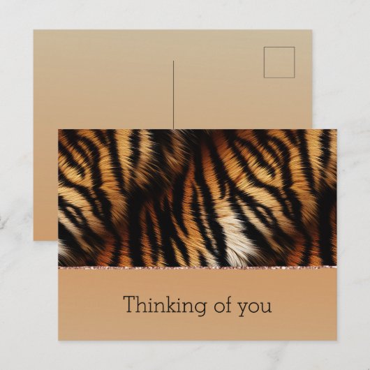 オレンジブラックタイガープリント ポストカード (正面/裏面)
