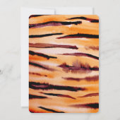 オレンジブラックタイガー動物 招待状 (裏面)