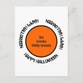 オレンジブラックタイポグラフィモダンハッピーハローウィン ポストカード (正面)