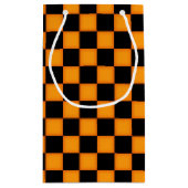 オレンジブラックチェックパターン小抱き枕 スモールペーパーバッグ (裏面)