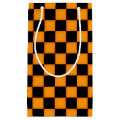 オレンジブラックチェックパターン小抱き枕 スモールペーパーバッグ (正面)