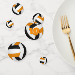 オレンジブラックチームカラーキッズバレーボールパーティー コンフェッティ