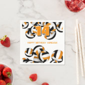 オレンジブラックチームカラーバレーボールキッズスポーツ スタンダードカクテルナプキン (インサイチュ)