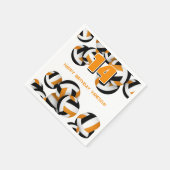 オレンジブラックチームカラーバレーボールキッズスポーツ スタンダードカクテルナプキン (角)