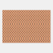 オレンジブラックドットスクウェアデザインパーフェクトハロウィン ラッピングペーパーシート (正面3)