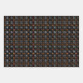 オレンジブラックドットスクウェアデザインパーフェクトハロウィン ラッピングペーパーシート (正面3)