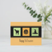 オレンジブラックハッピーハローウィンはがき ポストカード (スタンド正面)