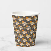 オレンジブラックハッピーハローウィンカボチャ 紙コップ (正面)