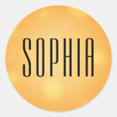 オレンジブラックハロウィーンかわいい名前 ラウンドシール (正面)