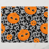 オレンジブラックハロウィーンパンプキンスクラップブック紙 (裏面)