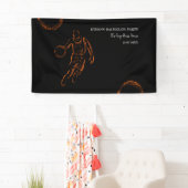 オレンジブラックバスケットボールウィークエンドパーティーチャンピオン 横断幕 (インサイチュ)