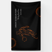 オレンジブラックバスケットボールウィークエンドパーティーチャンピオン 横断幕 (縦)