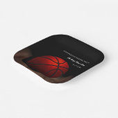 オレンジブラックバスケットボールチャンピオンバチュラーパーティ ペーパープレート (傾斜あり)