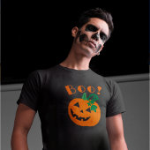 オレンジブラックパーソナライズされたハロウィーンのカボチャのちょうちんボー Tシャツ