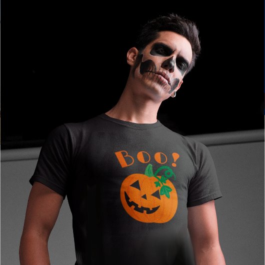 オレンジブラックパーソナライズされたハロウィーンのカボチャのちょうちんボー Tシャツ
