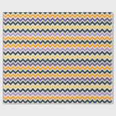 オレンジブラックパープルはっきりしたおもしろい秋誕生日パーティー ラッピングペーパー (フラット)