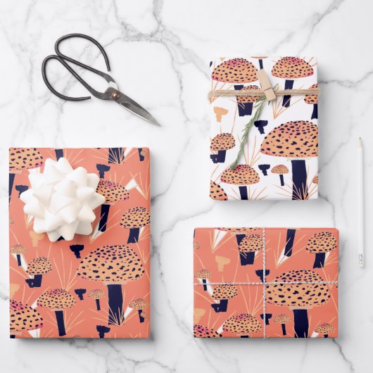 オレンジブラックフライアアハラタケ菌秋 ラッピングペーパーシート (正面)