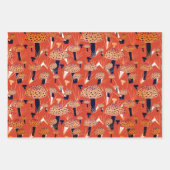 オレンジブラックフライアアハラタケ菌秋 ラッピングペーパーシート (正面2)