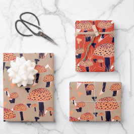 オレンジブラックフライアアハラタケ菌秋 ラッピングペーパーシート